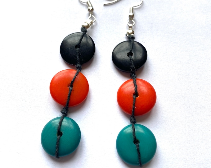 Tagua Nut Earrings, Boho chic