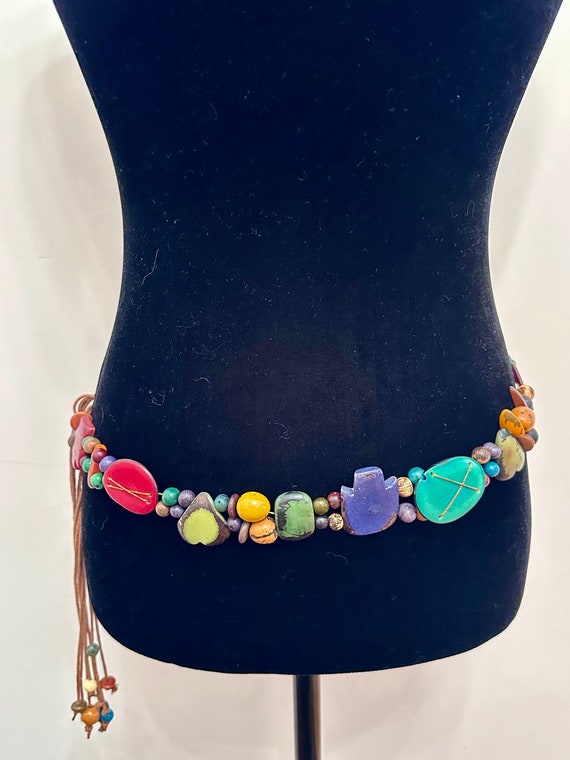 Colorful Tagua Nut and Açaí Seeds Belt, Eco-Fashion, Eco-Friendly
