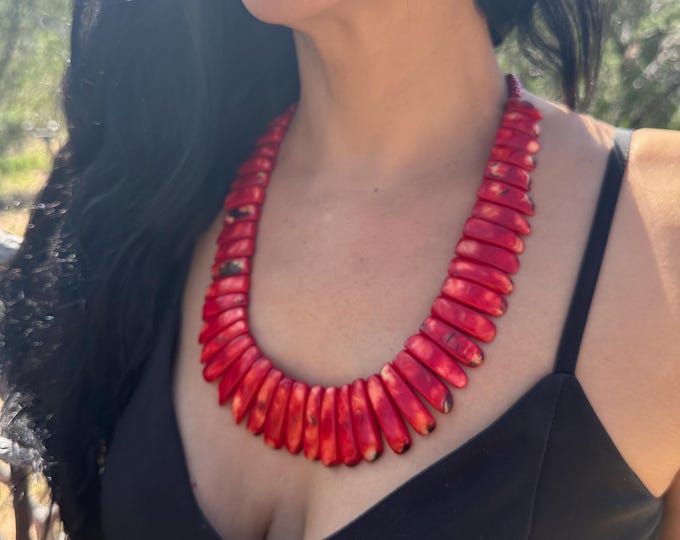 Tagua Bib Necklace/ Tagua Necklace / Tagua Jewelry/ Boho Necklace /Statement Necklace/ Boho/ Bohemian / Folk