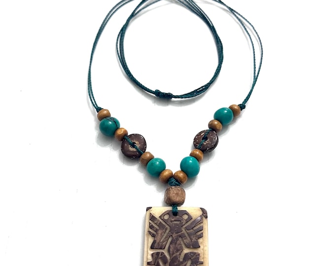 Macrame Necklace/ Tagua and Acai Seed Necklace/ Boho Chic/ Macrame Jewelry/ Tribal/ Hippie