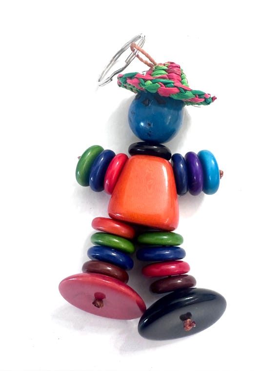 Colored Tagua Keychain, Tagua Accessories, Little Man