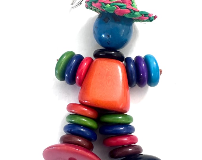 Colored Tagua Keychain, Tagua Accessories, Little Man