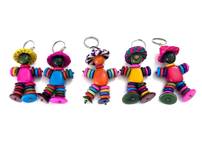 Colored Tagua Keychain, Tagua Accessories, Little Man