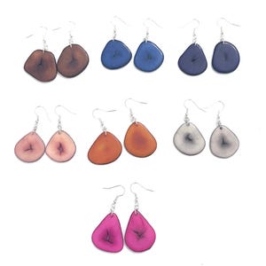 Tagua Nut-Slice Earrings, Tagua, Boho Earrings, Boho chic, Eco Friendly, Eco Fashion