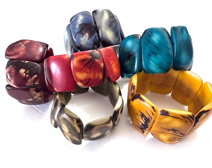 Spotted Tagua Bracelet - Eco-friendly Jewelry -  Boho - Bohemian