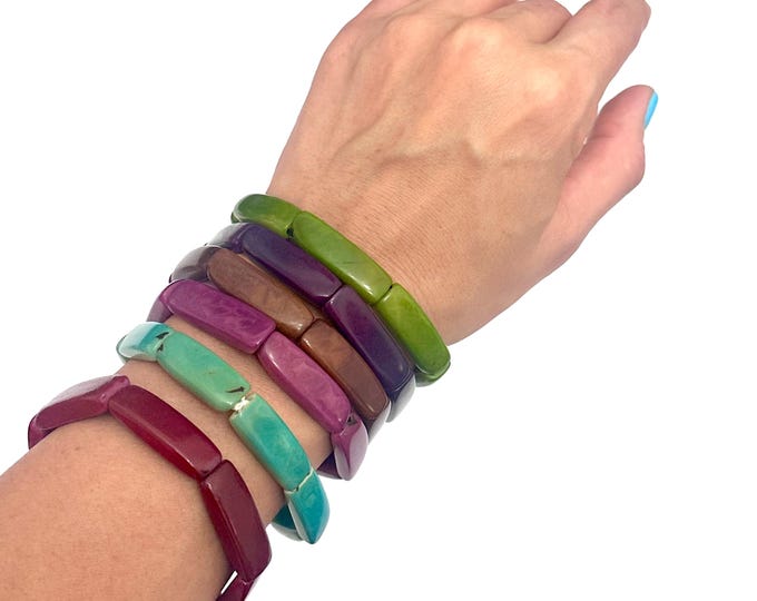 Polished Tagua Nut Bracelet/ Bangle - Eco-Friendly - Boho- Bohemian- Sustainable Fashion