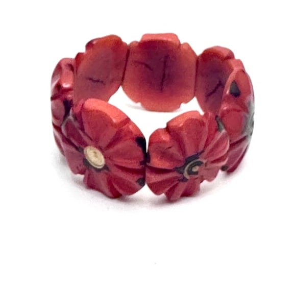 Tagua Nut Flower Design Bracelet - Eco-friendly Jewelry -  Boho - Bohemian
