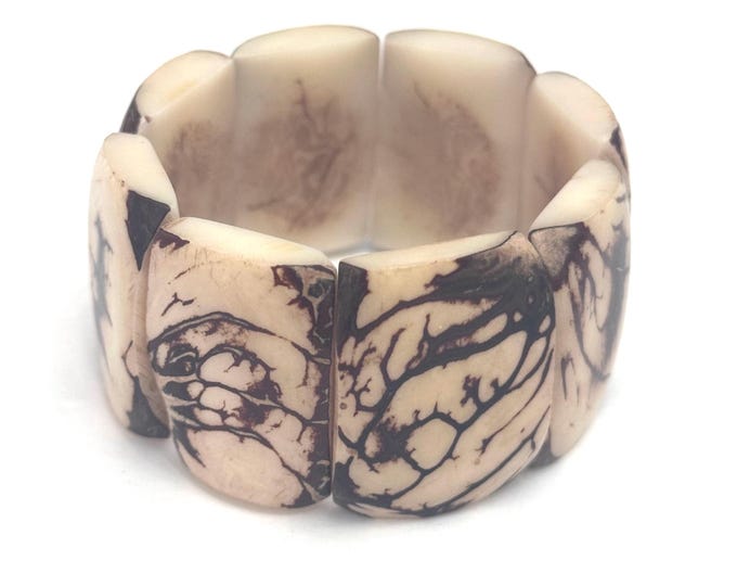 Spotted Tagua Bracelet - Eco-friendly Jewelry -  Eco-Fashion- Boho - Bohemian