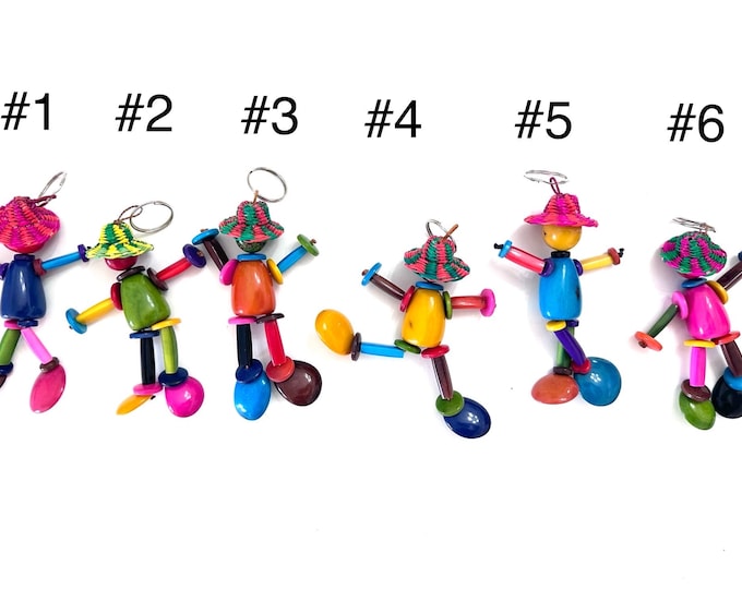 Colorful Tagua Nut Keychain, Novelty Accessories, 4 Inches