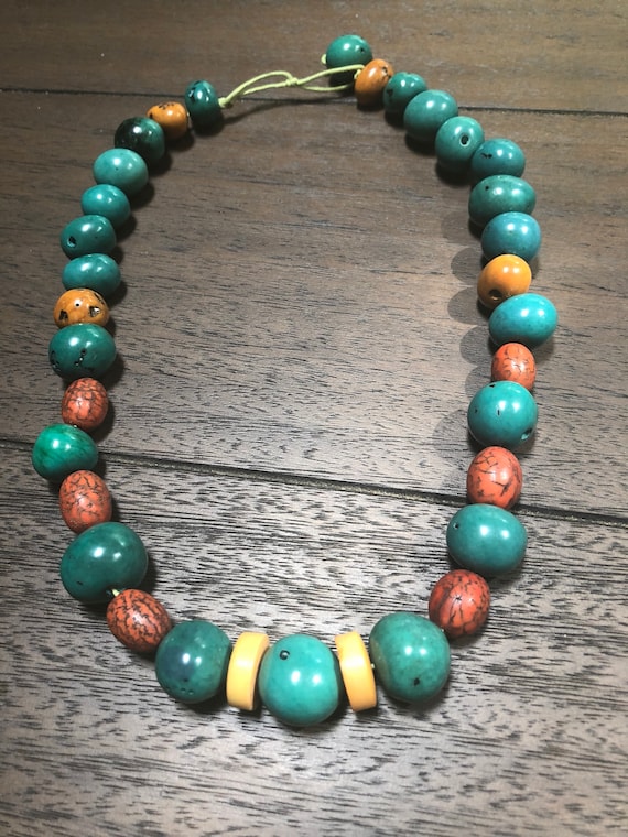 Multi-Seed Necklace/ Eco Friendly Jewelry/Green Necklace, Boho Jewelry, Boho chic