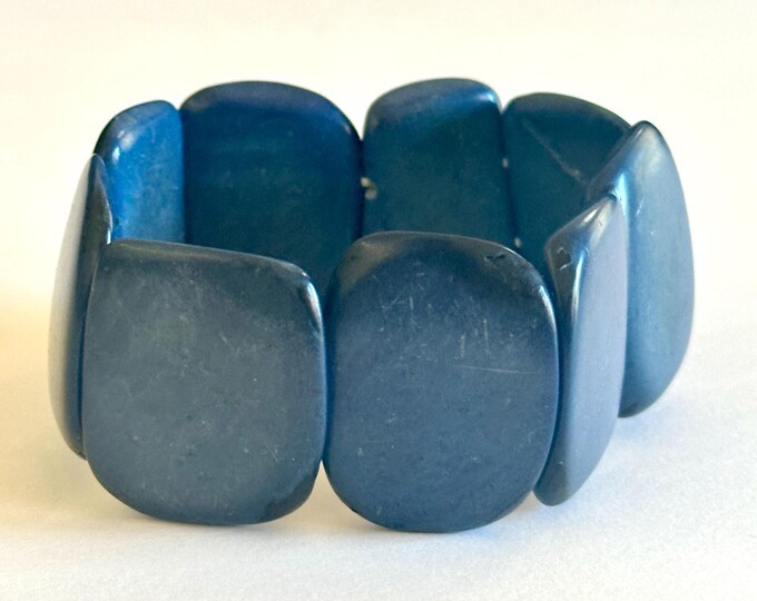 Tagua Nut Boho Bracelet - Eco-Friendly, Elastic Strap