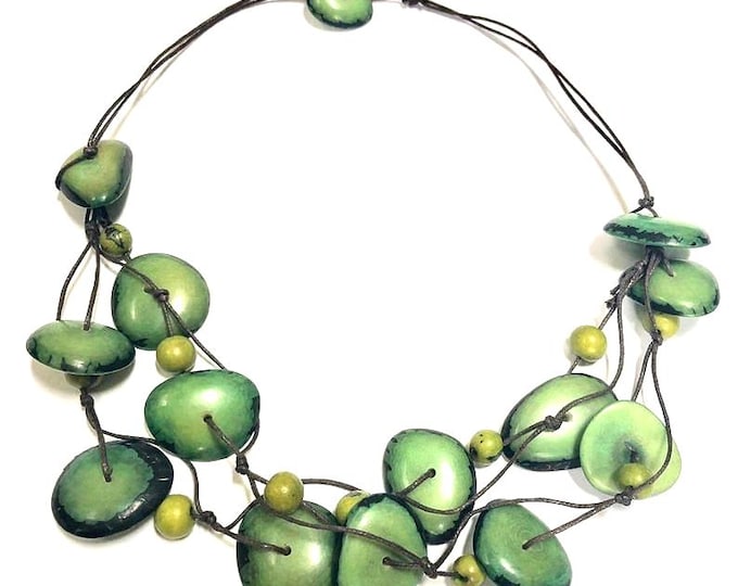 Tagua Nut Necklace/ Vegetable Ivory/ Bib Necklace/ boho/ bohemian/ tribal/