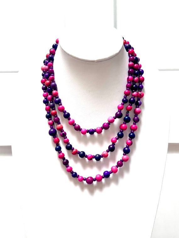 Acai Seed Long Strand Necklace, Ecofriendly Boho Jewelry