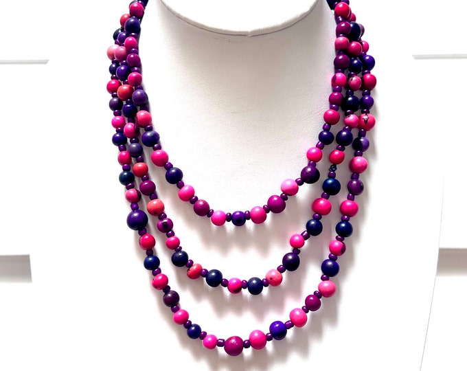 Acai Seed Long Strand Necklace / Ecofriendly and Ecofashion Jewelry, Boho Jewelry, Boho chic