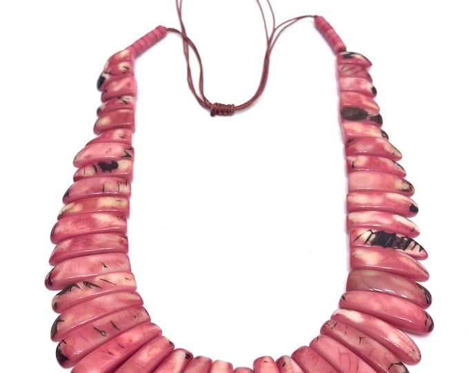 Tagua Bib Necklace/ Tagua Necklace / Tagua Jewelry/ Boho Necklace /Statement Necklace/ Boho/ Bohemian / Folk
