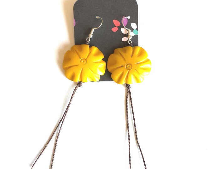 Tagua Nut Flower Design Earrings- Eco-friendly Jewelry - Boho - Bohemian