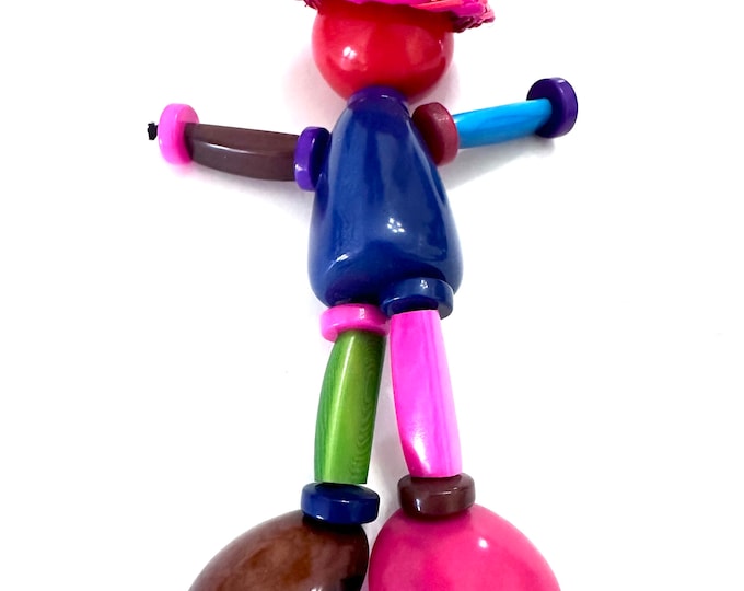 Colorful Tagua Nut Keychain, Novelty Accessories, 4 Inches