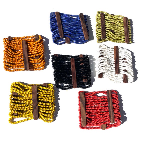Glass Beaded Elastic Bracelet/ Boho Jewelry/ Colorful Jewelry