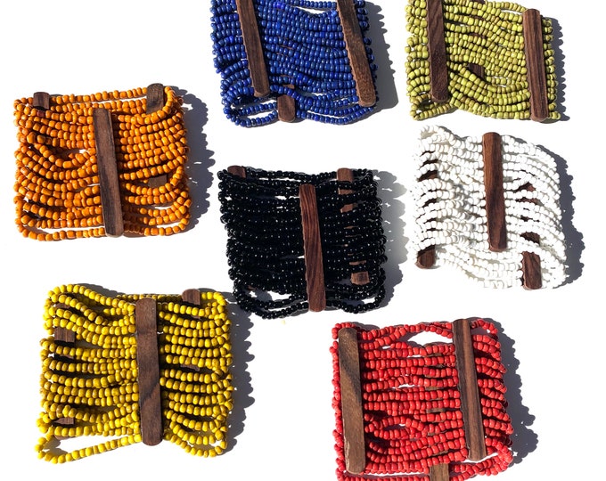 Glass Beaded Elastic Bracelet/ Boho Jewelry/ Colorful Jewelry