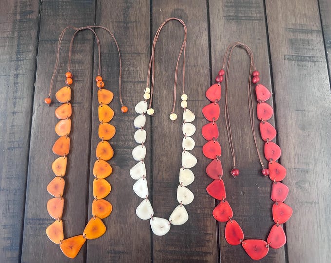 Tagua Nut Necklace/ Tagua Jewelry/ Boho Necklace /Statement Necklace/ Boho Style/ Eco-Fashion Jewelry