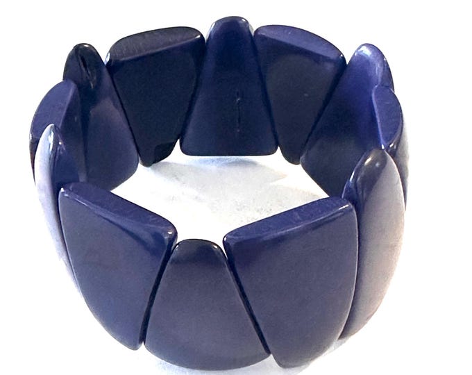Blue Tagua Nut Bracelet, boho jewelry, colorful accessories