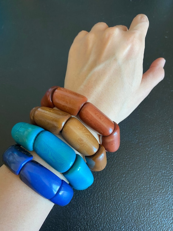 Polished Tagua Seed Bracelets, tagua bracelet, boho jewelry, bohemian, folk