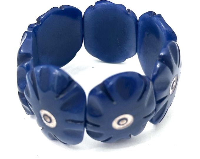 Tagua Nut Flower Design Bracelet - Eco-friendly Jewelry -  Boho - Bohemian