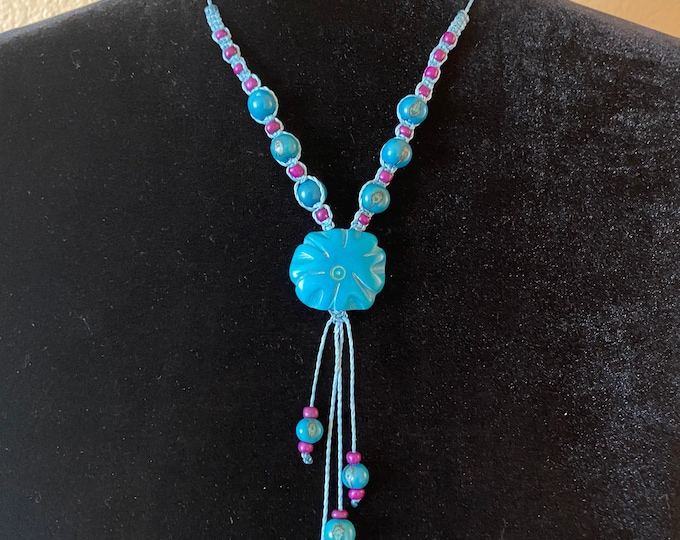 Macrame Necklace/ Tagua and Acai Seed Necklace/ Boho Chic/ Macrame Jewelry/ Tribal/ Hippie