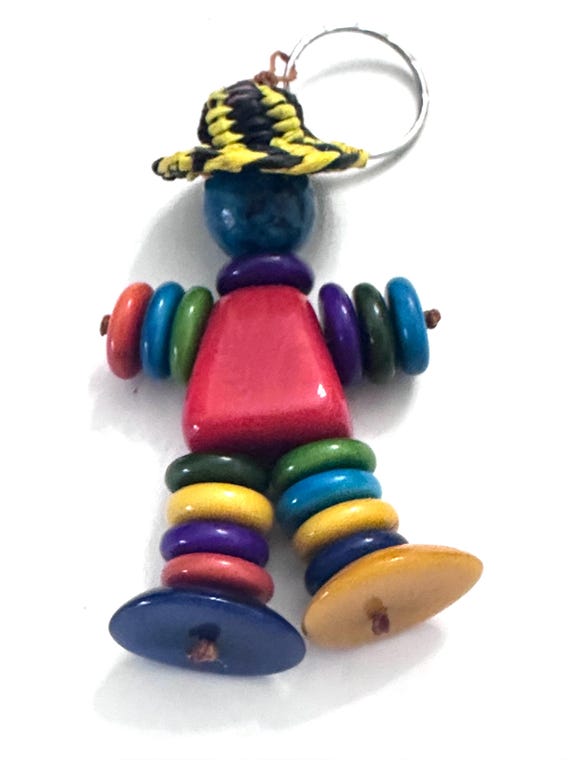Colored Tagua Keychain, Tagua Accessories, Little Man