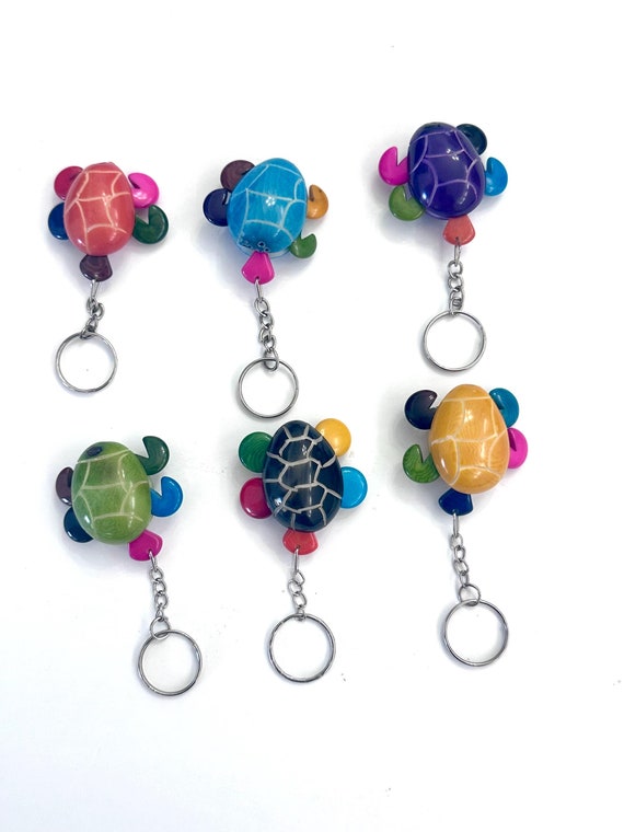 Turtle Shaped Tagua Nut keychain