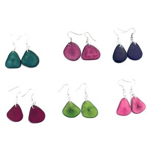 Tagua Nut-Slice Earrings, Tagua, Boho Earrings, Boho chic, Eco Friendly, Eco Fashion