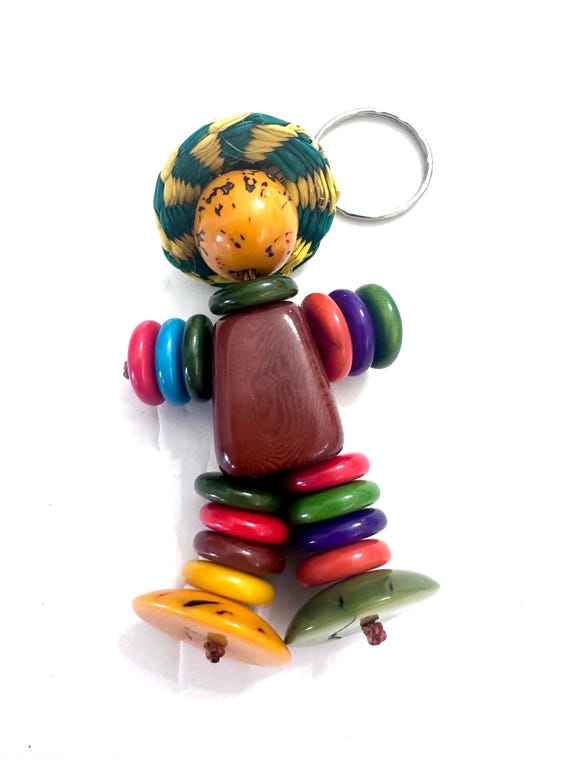 Colored Tagua Keychain, Tagua Accessories, Little Man