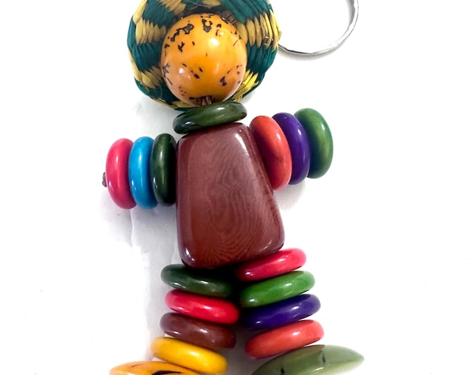 Colored Tagua Keychain, Tagua Accessories, Little Man