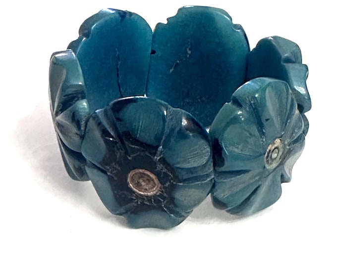 Flower Tagua Nut Flower Design Bracelet - Eco-friendly Jewelry -  Boho - Bohemian
