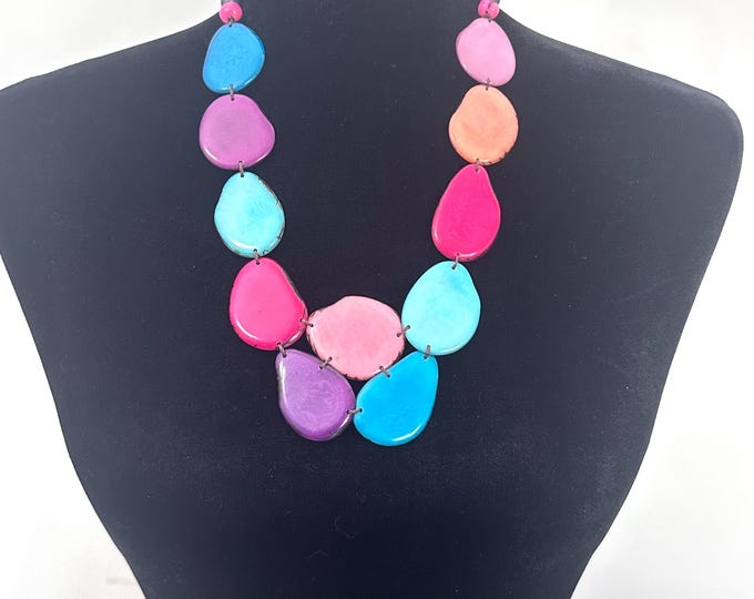 Handmade Tagua Nut Necklace, Vegetable Ivory, Eco-Fashion Jewelry