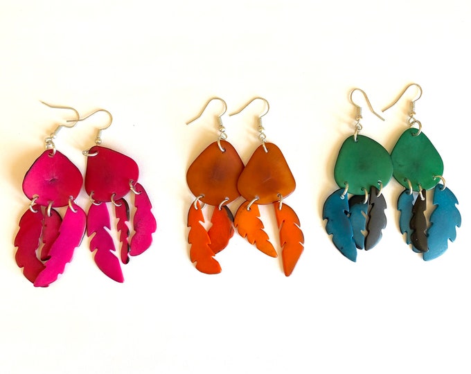 Tagua Nut Earrings, Tagua Earrings, Tagua Jewelry , Boho Jewelry, Bohemian Accessories