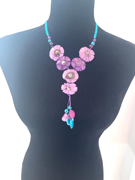 Flower Tagua Nut Pendant Necklace | Spring/ Summer Collection