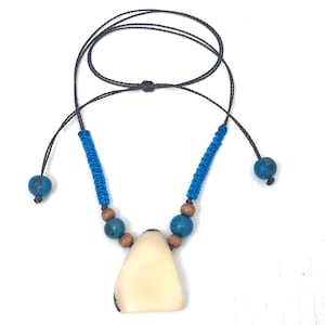 Adjustable Tagua Nut Macrame Necklace - Eco-friendly Jewelry- Eco-Fashion- Boho Style/ Bohemian/ Hippie necklace