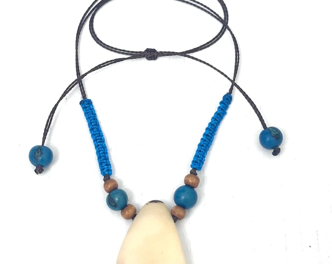 Adjustable Tagua Nut Macrame Necklace - Eco-friendly Jewelry- Eco-Fashion- Boho Style/ Bohemian/ Hippie necklace