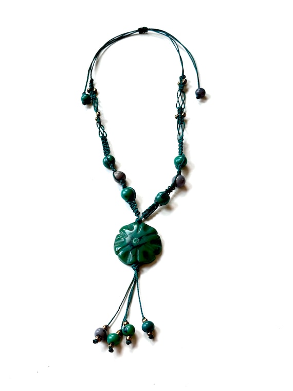 Tagua Nut Pendant Macrame Necklace | Spring / Summer Collection.