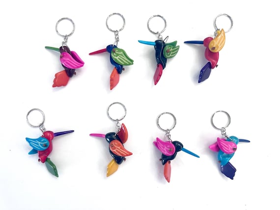 Hummingbird tagua key chain, Colorful Accessories, Stocking Stuffer