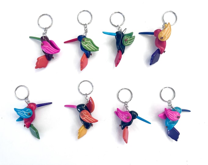 Hummingbird tagua key chain, Colorful Accessories, Stocking Stuffer