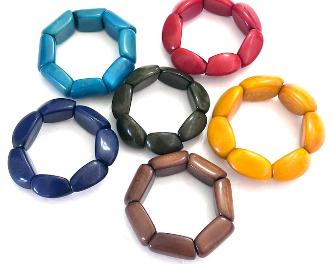Polished Tagua Seed Bracelets, tagua bracelet, boho jewelry, bohemian, folk