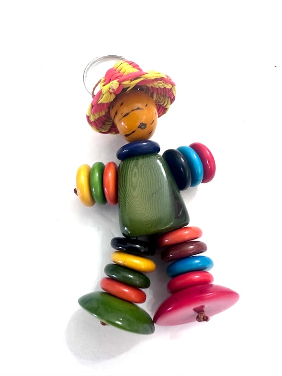 Colored Tagua Keychain, Tagua Accessories, Little Man