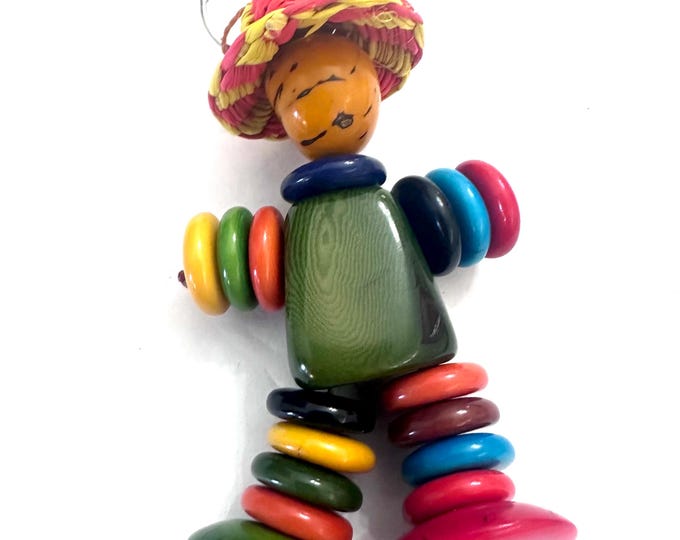 Colored Tagua Keychain, Tagua Accessories, Little Man