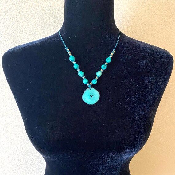 Macrame Tagua Pendant Necklace/ Tagua Jewelry /Hippie Jewelry