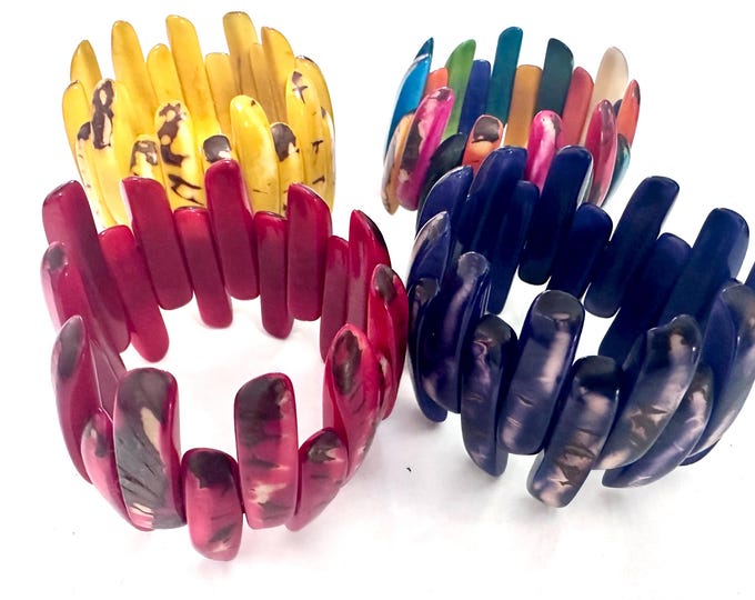 Tagua Bracelet - Eco-friendly Jewelry- Eco-Fashion- Boho Style/ Bohemian/ Folk