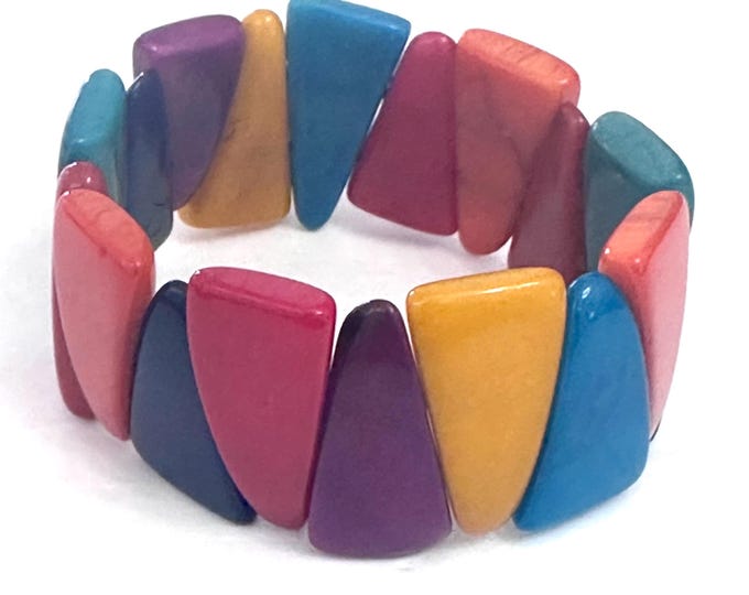 Colorful Tagua Nut Polished Bracelets, tagua bracelet, boho jewelry, bohemian, folk