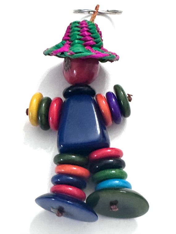 Colored Tagua Keychain, Tagua Accessories, Little Man