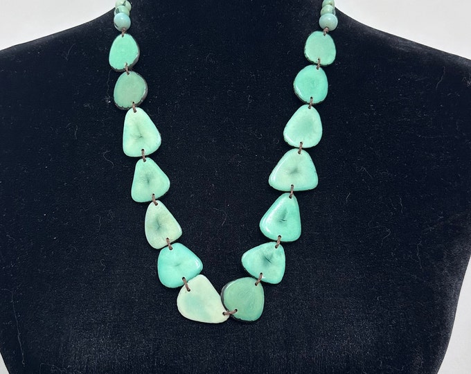 Tagua Nut Statement Necklace: Boho Style, Eco-Fashion Jewelry